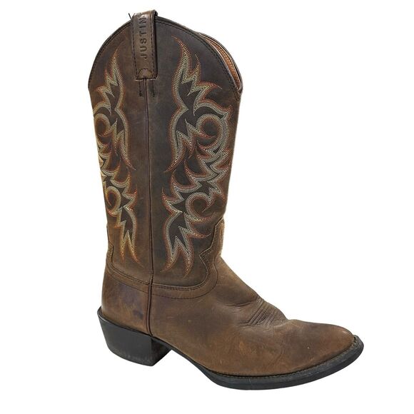 Justin Boots Mens 8.5 EE Brown Leather Tall Western Cowboy Country main image 8